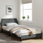vidaXL Estructura de cama con cabecero de tela gris oscuro 100x200 cm vidaXL Estructura de cama con cabecero de tela gris oscuro 100x200 cm