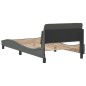 vidaXL Estructura de cama con cabecero de tela gris oscuro 100x200 cm vidaXL Estructura de cama con cabecero de tela gris oscuro 100x200 cm