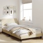vidaXL Estructura de cama con cabecero de tela color crema 100x200 cm