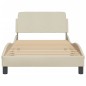 vidaXL Estructura de cama con cabecero de tela color crema 100x200 cm