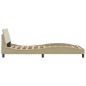 vidaXL Estructura de cama con cabecero de tela color crema 100x200 cm