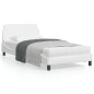 vidaXL Estructura de cama cabecero cuero sintético blanco 100x200 cm