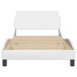 vidaXL Estructura de cama cabecero cuero sintético blanco 100x200 cm