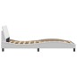 vidaXL Estructura de cama cabecero cuero sintético blanco 100x200 cm