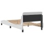 vidaXL Estructura de cama cabecero cuero sintético blanco 100x200 cm
