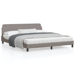 vidaXL Estructura de cama con cabecero de tela gris taupe 180x200 cm