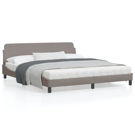 vidaXL Estructura de cama con cabecero de tela gris taupe 180x200 cm