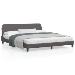 vidaXL Estructura de cama con cabecero cuero sintético gris 180x200cm