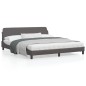 vidaXL Estructura de cama con cabecero cuero sintético gris 180x200cm vidaXL Estructura de cama con cabecero cuero sintético gris 180x200cm