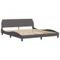 vidaXL Estructura de cama con cabecero cuero sintético gris 180x200cm vidaXL Estructura de cama con cabecero cuero sintético gris 180x200cm