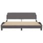 vidaXL Estructura de cama con cabecero cuero sintético gris 180x200cm vidaXL Estructura de cama con cabecero cuero sintético gris 180x200cm