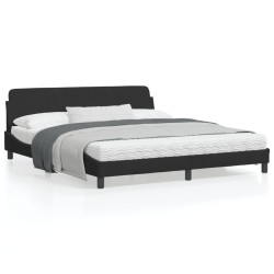 vidaXL Estructura de cama con cabecero de terciopelo negro 180x200 cm
