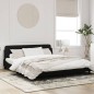 vidaXL Estructura de cama con cabecero de terciopelo negro 180x200 cm