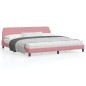 vidaXL Estructura de cama con cabecero de terciopelo rosa 200x200 cm