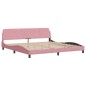 vidaXL Estructura de cama con cabecero de terciopelo rosa 200x200 cm