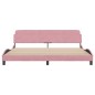 vidaXL Estructura de cama con cabecero de terciopelo rosa 200x200 cm