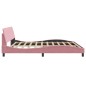 vidaXL Estructura de cama con cabecero de terciopelo rosa 200x200 cm