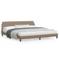 vidaXL Estructura de cama cabecero cuero sintético capuchino 200x200cm