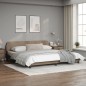 vidaXL Estructura de cama cabecero cuero sintético capuchino 200x200cm