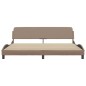vidaXL Estructura de cama cabecero cuero sintético capuchino 200x200cm