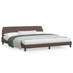 vidaXL Estructura de cama cabecero cuero sintético marrón 200x200 cm