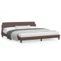 vidaXL Estructura de cama cabecero cuero sintético marrón 200x200 cm vidaXL Estructura de cama cabecero cuero sintético marrón 200x200 cm