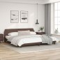 vidaXL Estructura de cama cabecero cuero sintético marrón 200x200 cm vidaXL Estructura de cama cabecero cuero sintético marrón 200x200 cm