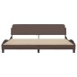 vidaXL Estructura de cama cabecero cuero sintético marrón 200x200 cm vidaXL Estructura de cama cabecero cuero sintético marrón 200x200 cm
