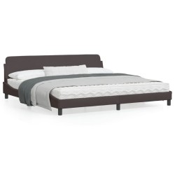 vidaXL Estructura de cama con cabecero de tela marrón oscuro 200x200cm