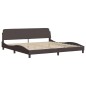 vidaXL Estructura de cama con cabecero de tela marrón oscuro 200x200cm vidaXL Estructura de cama con cabecero de tela marrón oscuro 200x200cm