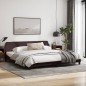 vidaXL Estructura de cama con cabecero de tela marrón oscuro 200x200cm vidaXL Estructura de cama con cabecero de tela marrón oscuro 200x200cm