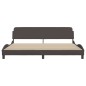 vidaXL Estructura de cama con cabecero de tela marrón oscuro 200x200cm vidaXL Estructura de cama con cabecero de tela marrón oscuro 200x200cm