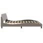 vidaXL Estructura de cama con cabecero de tela marrón oscuro 200x200cm vidaXL Estructura de cama con cabecero de tela marrón oscuro 200x200cm