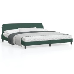 vidaXL Estructura cama con cabecero terciopelo verde oscuro 200x200 cm