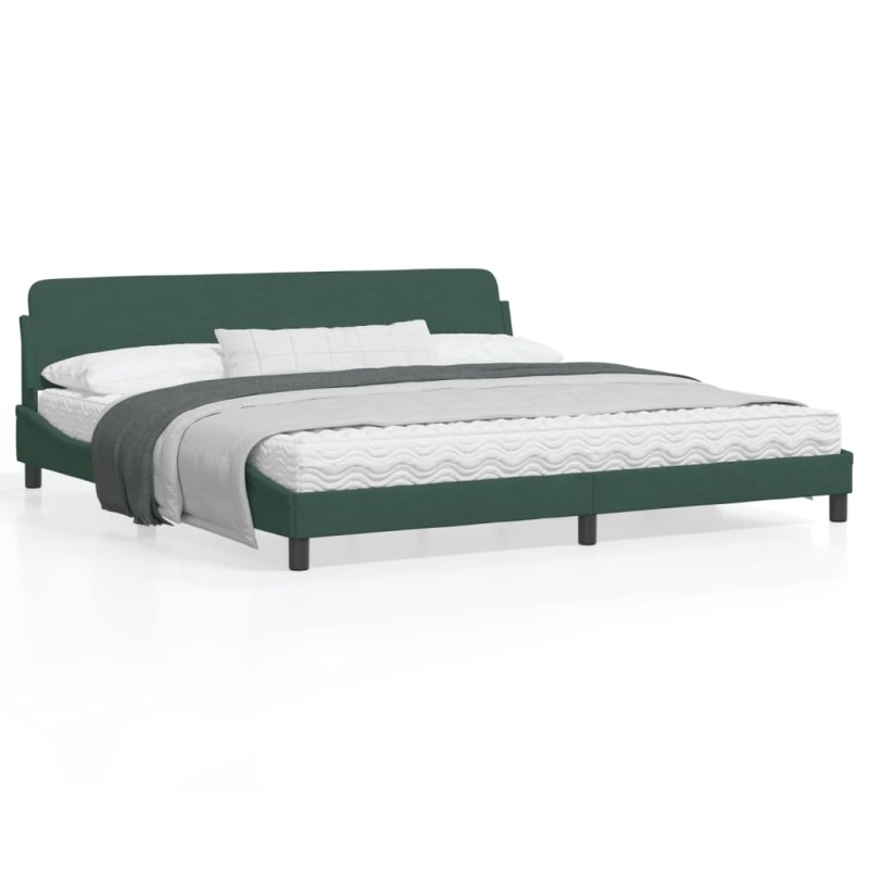 vidaXL Estructura cama con cabecero terciopelo verde oscuro 200x200 cm vidaXL Estructura cama con cabecero terciopelo verde oscuro 200x200 cm