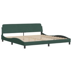 vidaXL Estructura cama con cabecero terciopelo verde oscuro 200x200 cm