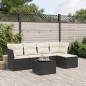 vidaXL Set de sofás de jardín 6 piezas y cojines ratán sintético negro