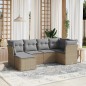 vidaXL Juego de sofás jardín con cojines beige mezcla 6 pzas ratán PE vidaXL Juego de sofás jardín con cojines beige mezcla 6 pzas ratán PE