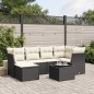 vidaXL Set de comedor de jardín 7 pzas y cojines ratán sintético negro vidaXL Set de comedor de jardín 7 pzas y cojines ratán sintético negro