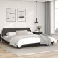 vidaXL Estructura de cama con cabecero cuero sintético negro y blanco vidaXL Estructura de cama con cabecero cuero sintético negro y blanco