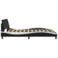 vidaXL Estructura de cama con cabecero cuero sintético negro y blanco vidaXL Estructura de cama con cabecero cuero sintético negro y blanco