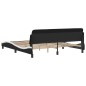 vidaXL Estructura de cama con cabecero cuero sintético negro y blanco vidaXL Estructura de cama con cabecero cuero sintético negro y blanco