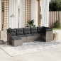 vidaXL Set de sofás de jardín 7 piezas con cojines ratán PE gris vidaXL Set de sofás de jardín 7 piezas con cojines ratán PE gris