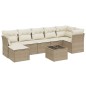 vidaXL Juego de sofás de jardín con cojines beige 8 pzas ratán PE vidaXL Juego de sofás de jardín con cojines beige 8 pzas ratán PE