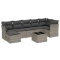 vidaXL Set de sofás de jardín 8 pzas y cojines ratán sintético gris