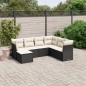 vidaXL Set de comedor de jardín 7 pzas y cojines ratán sintético negro vidaXL Set de comedor de jardín 7 pzas y cojines ratán sintético negro