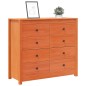 vidaXL Armario auxiliar madera maciza de pino marrón cera 100x40x90 cm