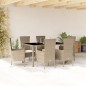 vidaXL Set comedor de jardín 7 pzas con cojines ratán sintético beige vidaXL Set comedor de jardín 7 pzas con cojines ratán sintético beige