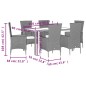 vidaXL Set comedor de jardín 7 pzas con cojines ratán sintético beige vidaXL Set comedor de jardín 7 pzas con cojines ratán sintético beige