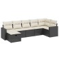 vidaXL Set de comedor de jardín 7 pzas y cojines ratán sintético negro vidaXL Set de comedor de jardín 7 pzas y cojines ratán sintético negro